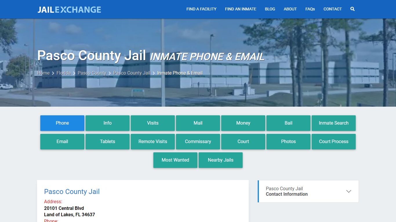 Inmate Phone - Pasco County Jail, FL - Jail Exchange